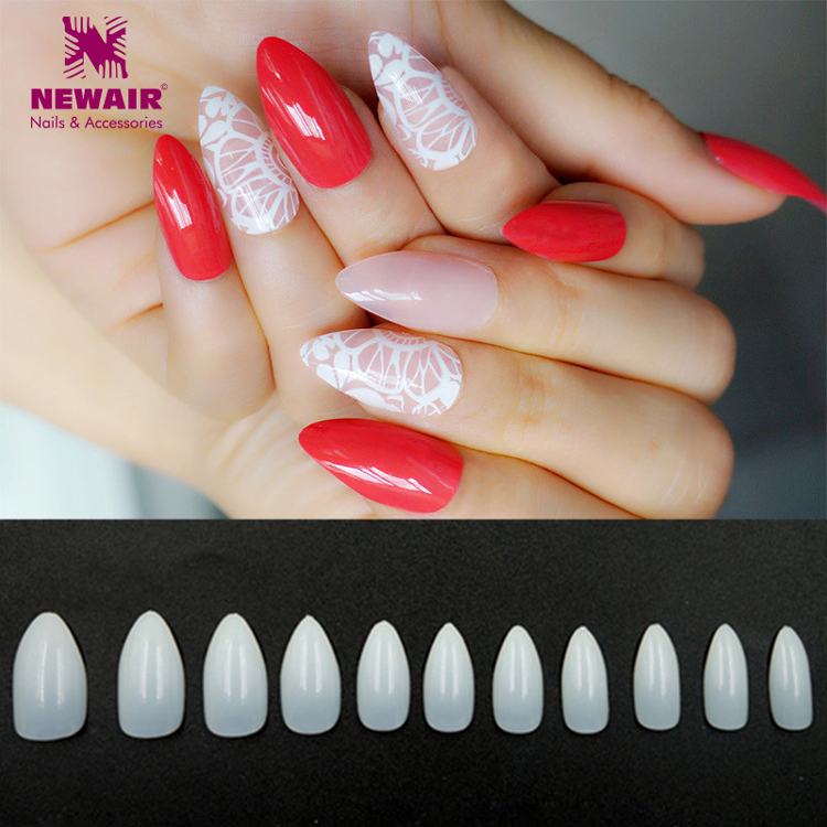 Newair Professional Stiletto Nail Tips clear