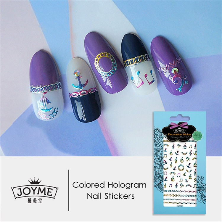 DIY Colored Hologram Nail Sticker-navy Elements