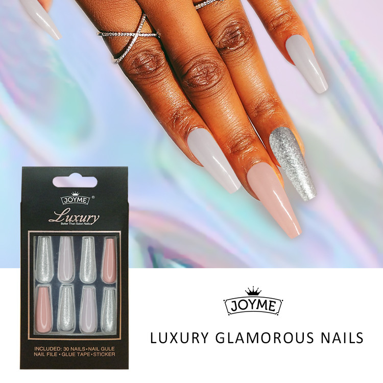 Fashionable Print Ballerina Long Coffinal Nail Tips