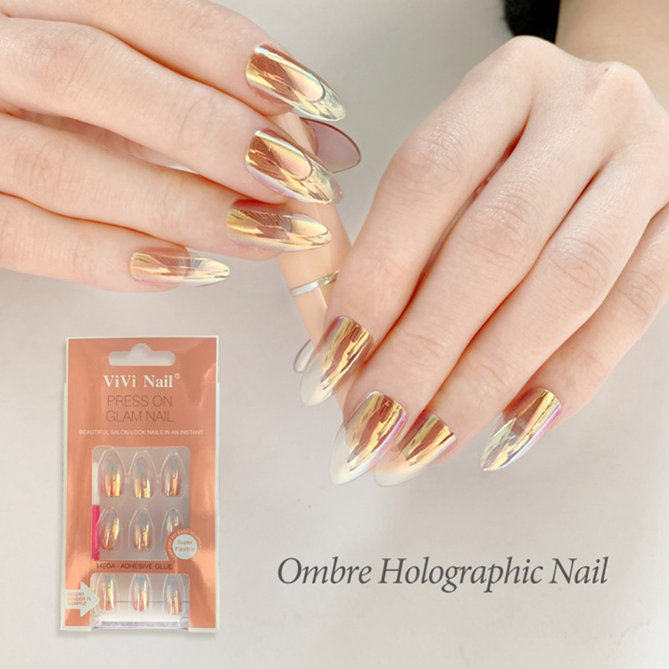 Newair Artificial Nails Supplier With Newest Effect Of Omber Holographic Nails