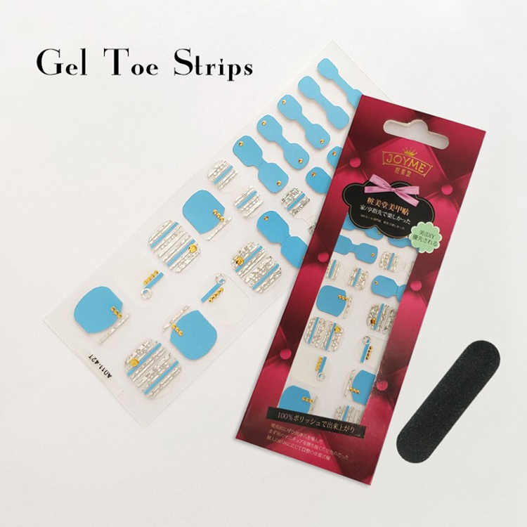 Gel Toe Strips Wholesale Manufacturer Toe Nail Sticker Blue With White