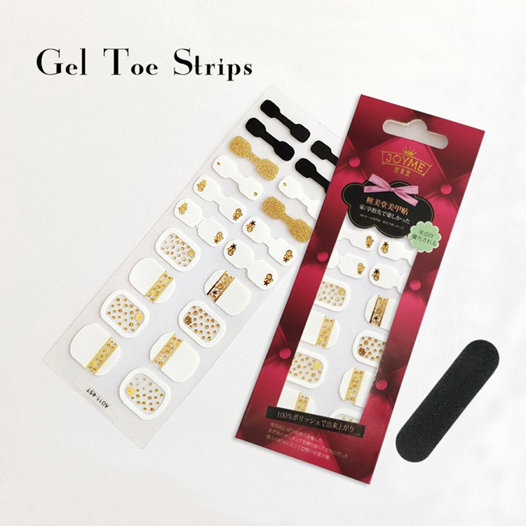 Gel Toe Strips Imported PU Film Sticker Factory White And Gold Glitter