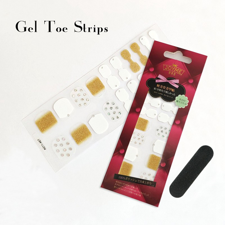 Gel Toe Strips Imported Material Sticker With Stone Factory White And Gold