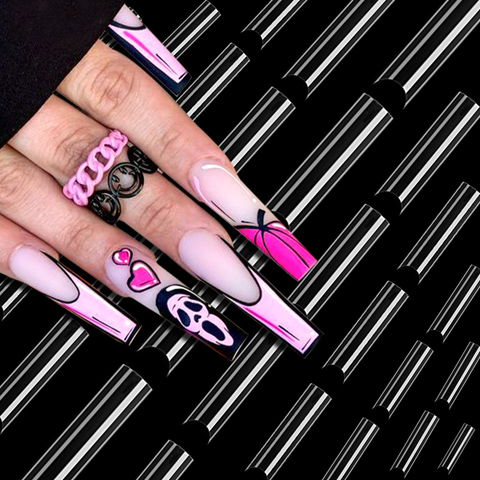 Long Coffin Nails XXL Extra Half Cover Ballerina Tips