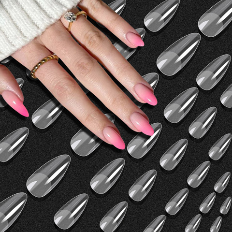 Almond Nail Tips Deep Matte for Salons DIY Nail Art