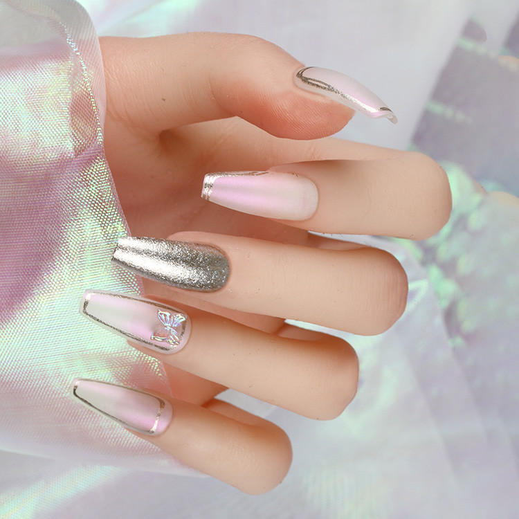 FANCY BALLERINA MEDIUM LONG COFFIN NAIL